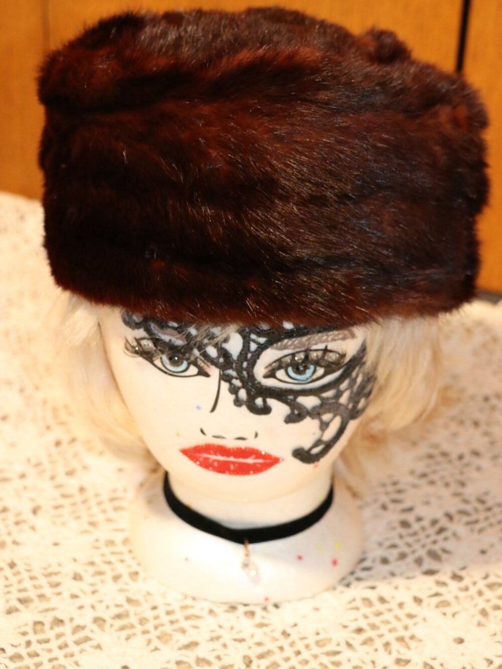 Vintage Pillbox Fascinator Fur Hat